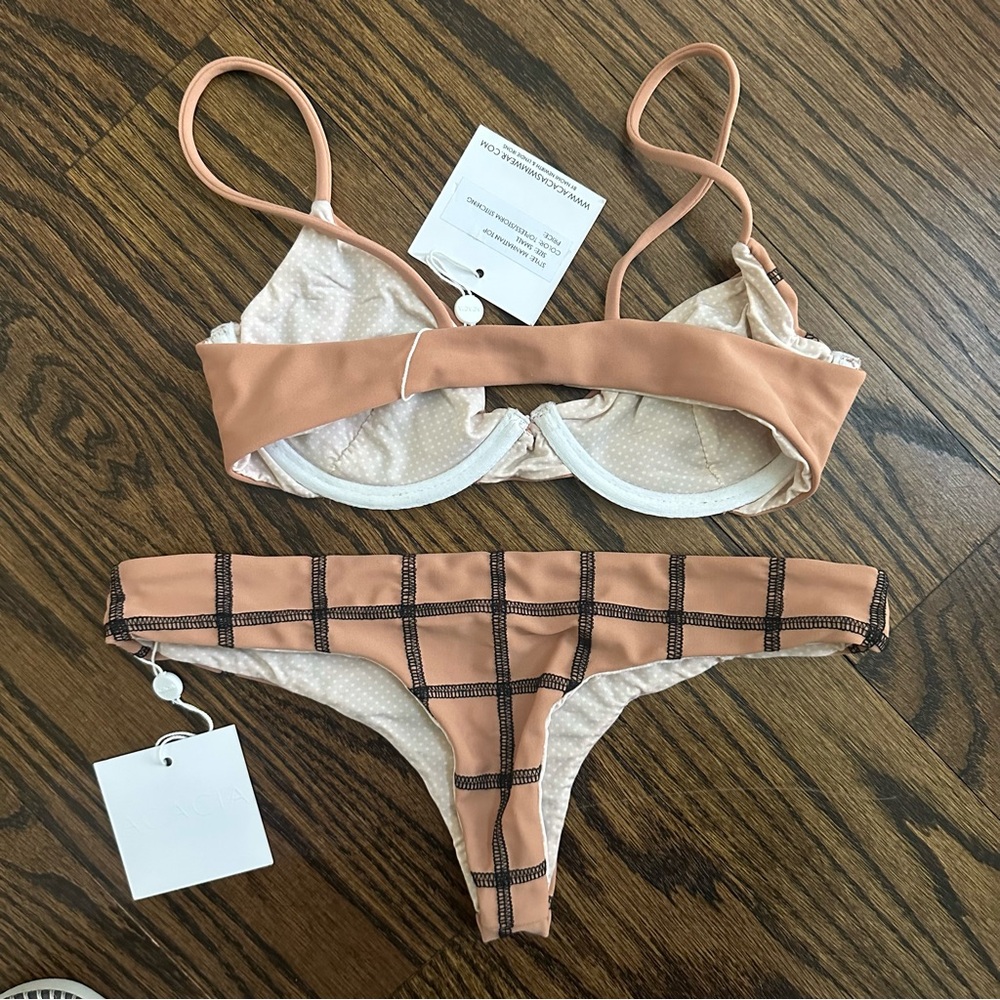 Acacia NEW Manhattan Top Sandy’s bottom size small topless storm stitching - Picture 8 of 10